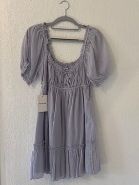 NWT Aritzia Sunday Best Lavender Puff Sleeve Tiered Dress